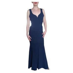 Miss Kim Navy blue maxi long dress Prom gown formal sleeveless size 6